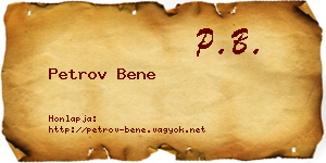 Petrov Bene névjegykártya
